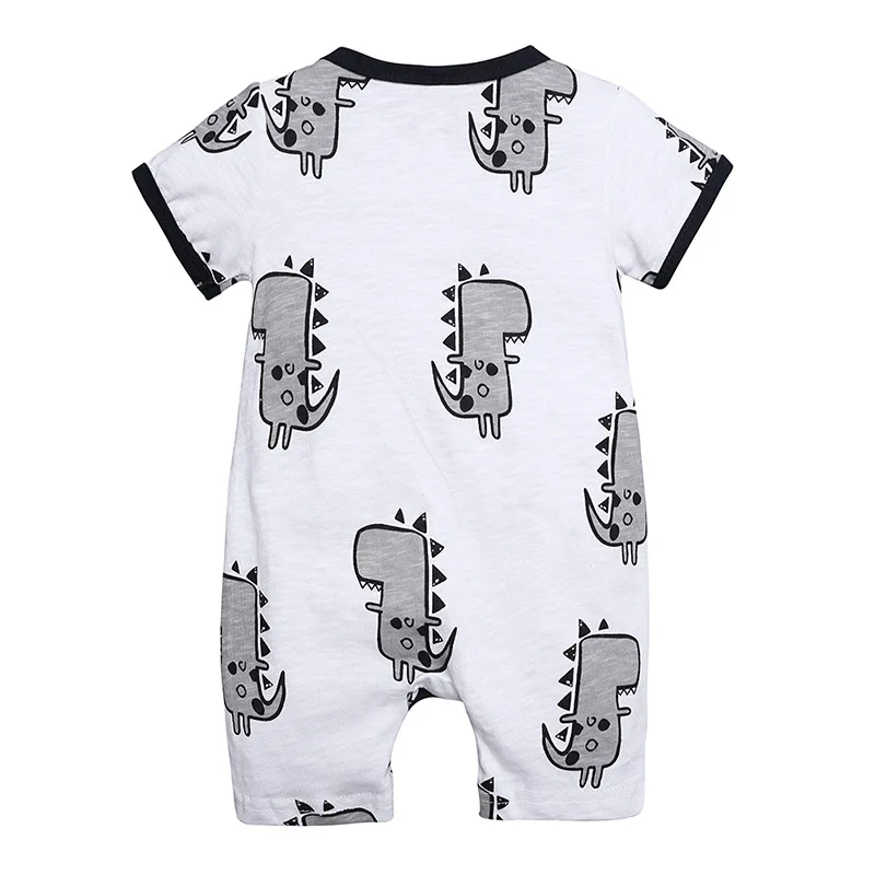 Sommer Baby Kleidung koreanischen lässigen Cartoon niedlichen Dinosaurier Kurzarm Baumwolle Druck Overalls Stram pler Neugeborenen Kleidung bc1334