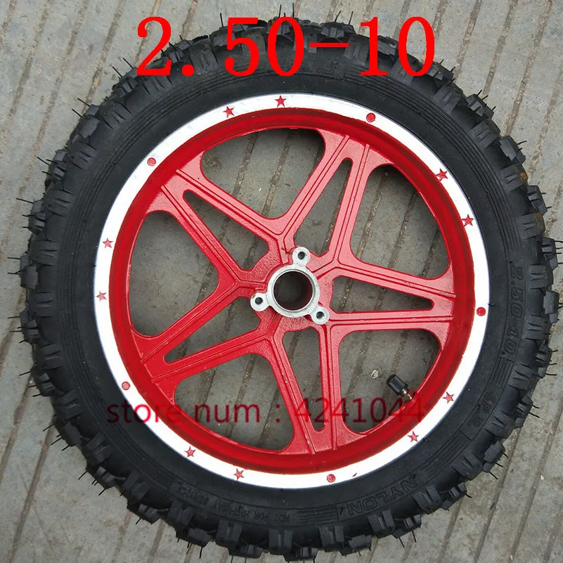 

10''Mini Dirt Bike Knobby Tire wheels 2.50-10 Front or Rear rims & tyre Off Road Motocross mini motorrad child