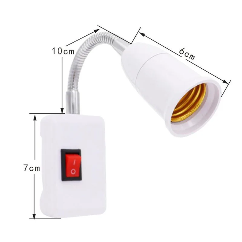 EU/UK Plug Flexible Extend E27 Light Lamp base power socket Bulb Extension Converter Adapter Wall Lamp Holder 23cm 53cm