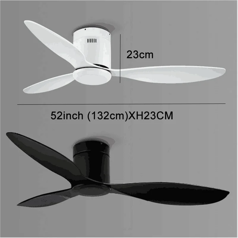 

52Inch Ceiling Fan without Lights with Remote Control Low Floor Vintage Ventilador De Techo 220V Bedroom Ceiling Fan