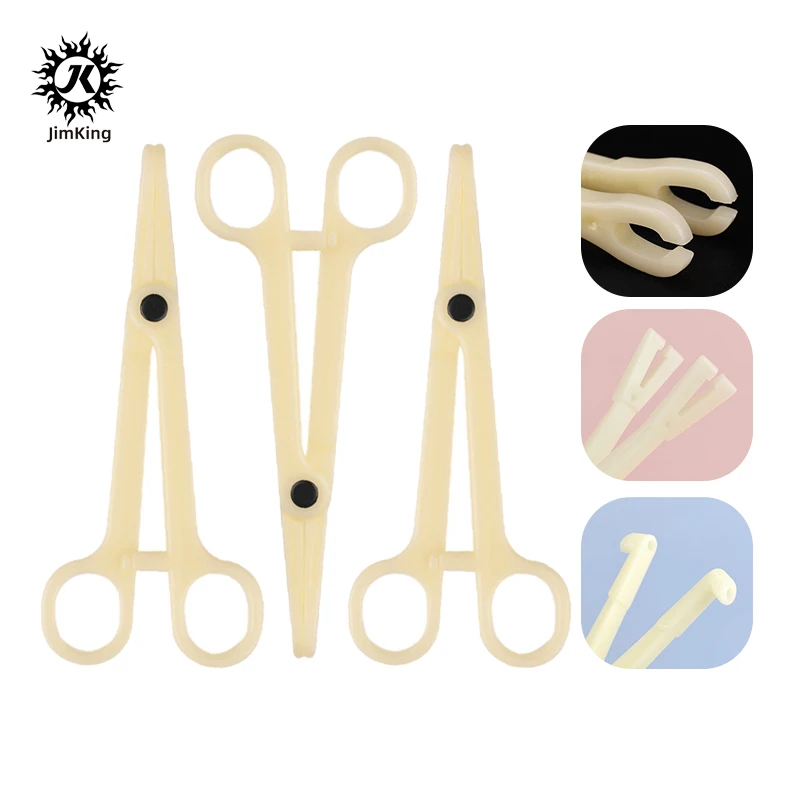 1PC Disposable Sterile Slotted Round Navel Forceps Clamp Triangle Open Plier Ear Nose Piercing Tools Tattoo Piercing Supply