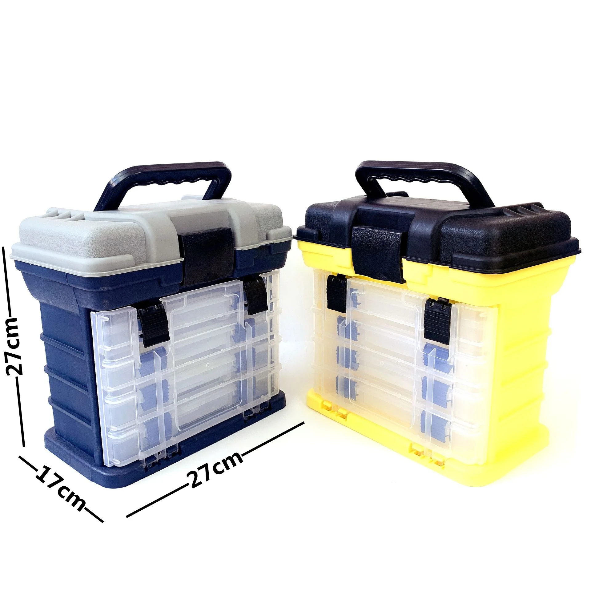 Portable Hardware Storage Box 4-layer Parts Plastic Tool Box Outdoor Toolbox for Repair Fishing Accessories Tool Case