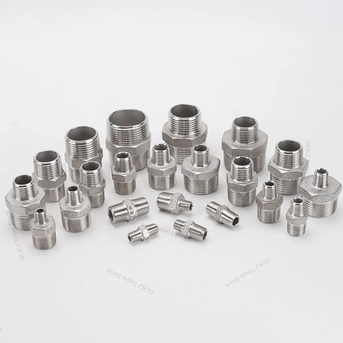 

1/8" 1/4" 3/8" 1/2" 3/4" 1" 1.2" 1.5" 2" BSP Male Thread 304 Stainless Steel Hex Nipple Pipe Fitting Connector Coupler Adapter