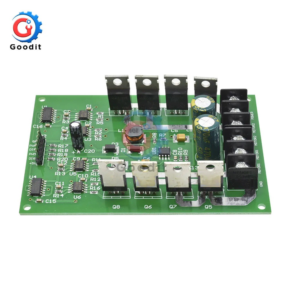 DC 3V-36 V DC Motor Driver Module H Bridge DC MOSFET IRF3205 15A Peak 30A Maximum Current Dual Motor Driver Bread Board Module