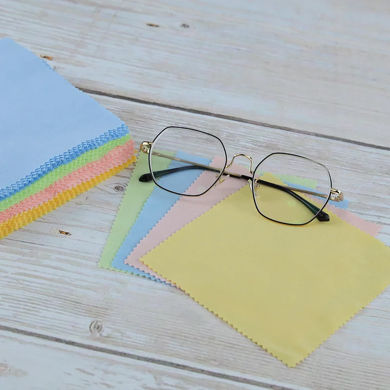 100Pc panno per la pulizia degli occhiali morbidi 13*13cm panno per la pulizia in microfibra per occhiali per fotocamera occhiali da sole occhiali da sole lente telefono schermo pulire