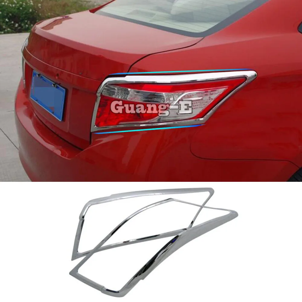 

Top Car Detector ABS Chrome Cover Trim Back Tail Rear Light Lamp Frame Parts 2pcs/Set For Toyota Vios/Yaris/Sedan 2014 2015 2016