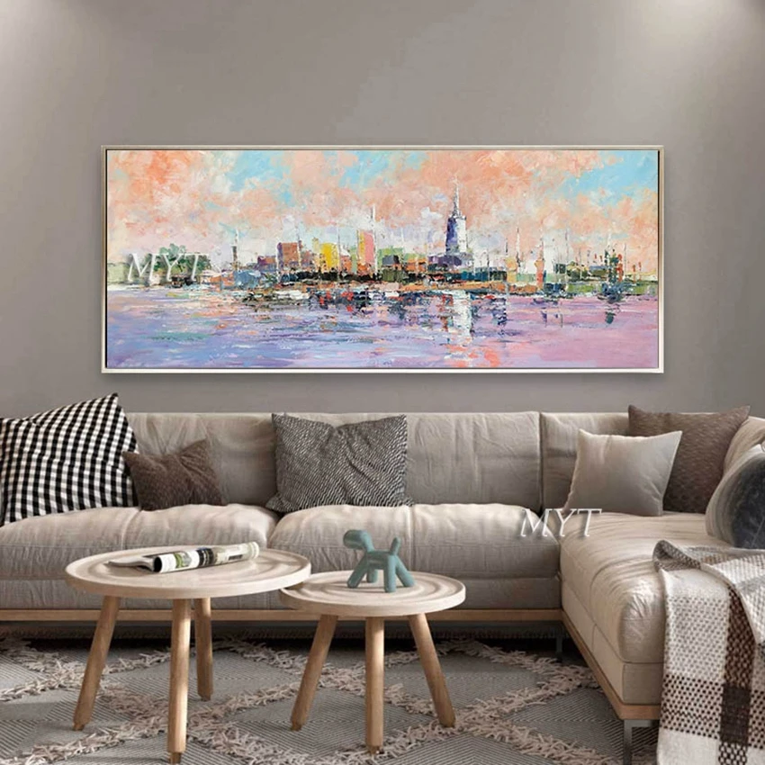 Oil Painting Landscape On Canvas Hand-painted 100% Bezel-less, Home Decoration Wall Canvas Abstract Painting