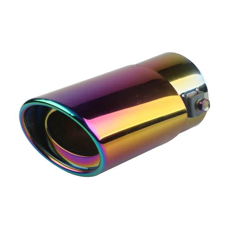 Universal Car Exhaust Muffler Tip Round Stainless Steel Pipe Chrome Exhaust Tail Muffler Tip Pipe Silver Car Accessories Muffler