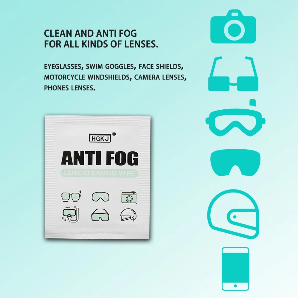 200/100/50/30pcs Reusable Anti-Fog Wipes Glasses Pre-moistened Antifog Lens Cloth Defogger Eyeglass Wipe Prevent Fog