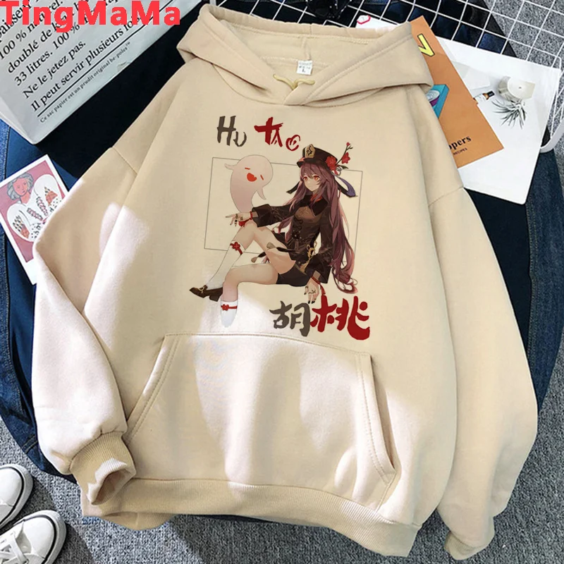 Genshin Impact hoodies male Korea  printed Ulzzang male hoody pullover Oversized hip hop