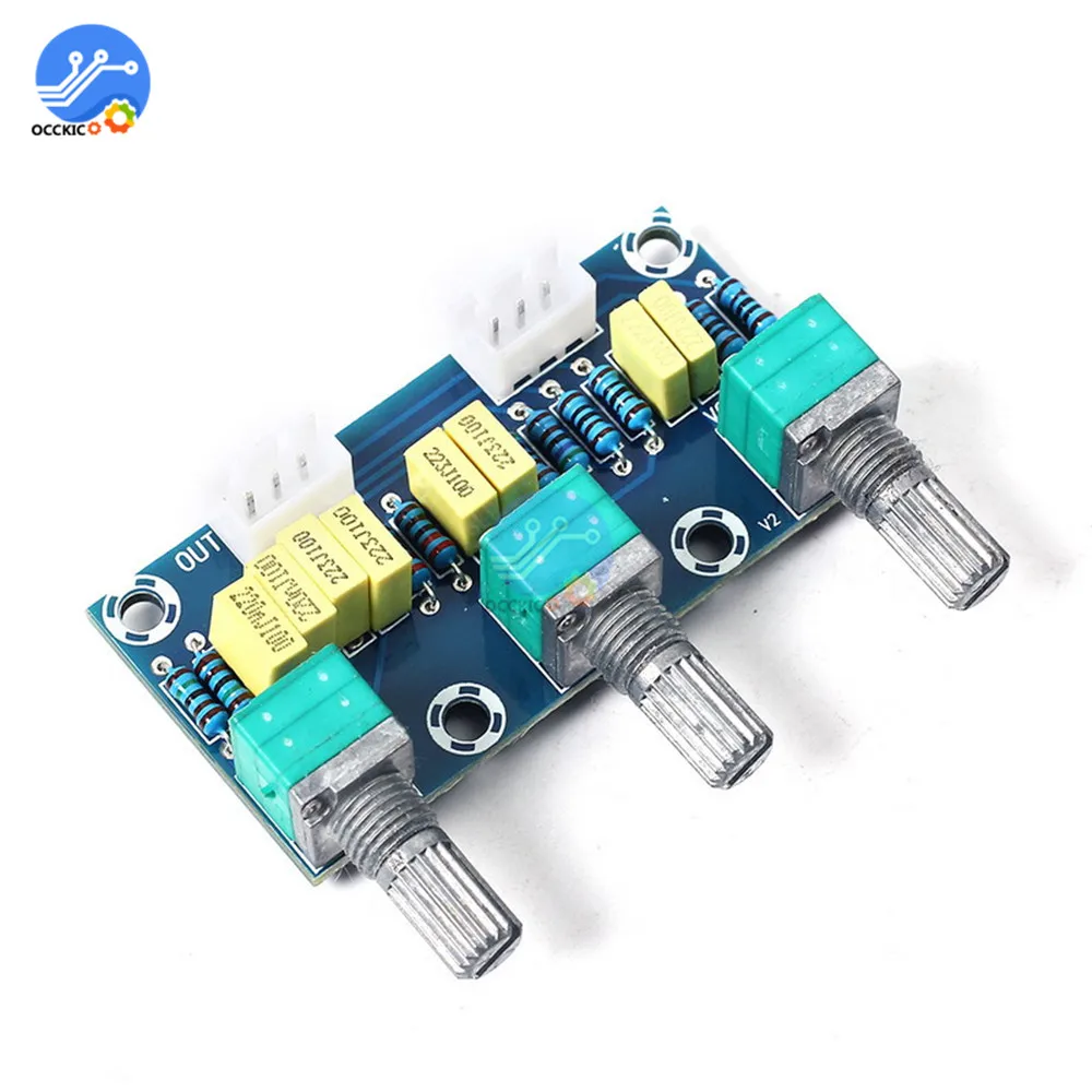 Scheda amplificatore XH-M802 alta e bassa tensione scheda tono controllo Volume Subwoofer regolazione PCB amplificatore