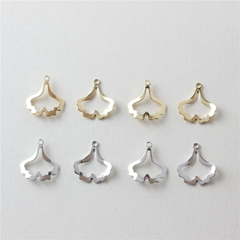 

New style 50pcs/lot Cartoon Ginkgo biloba Maple Leaf shape copper geometry floating locket charms diy jewelry earring accessory