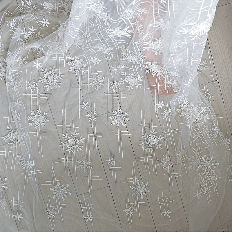 

fashion Snowflake shape embroidery fabric lace DIY for dress