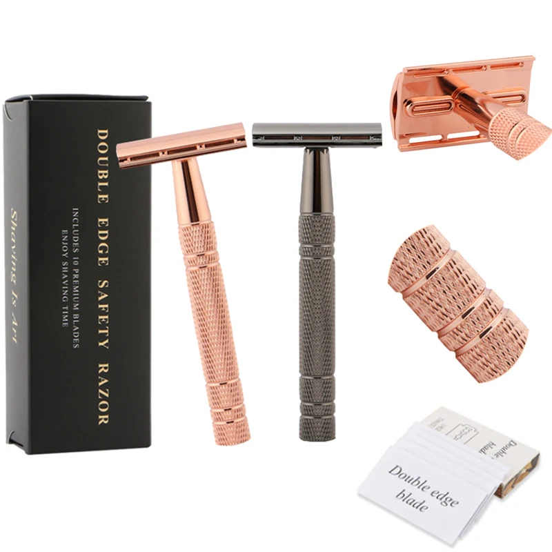 Men\'s Shaver Classic Double Edge Safety Razor Straight Razor for Mens Womens Shaving and Hair Removal Removable Shaving Blades