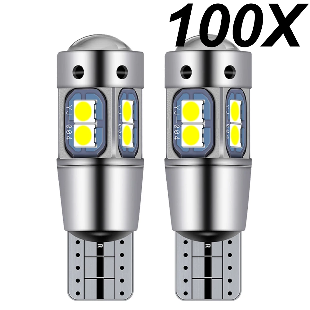 

100x New T10 W5W WY5W 168 921 501 2825 Super Bright LED Car Interior Reading Dome Lights Auto Parking Lamp Wedge Tail Side Bulbs