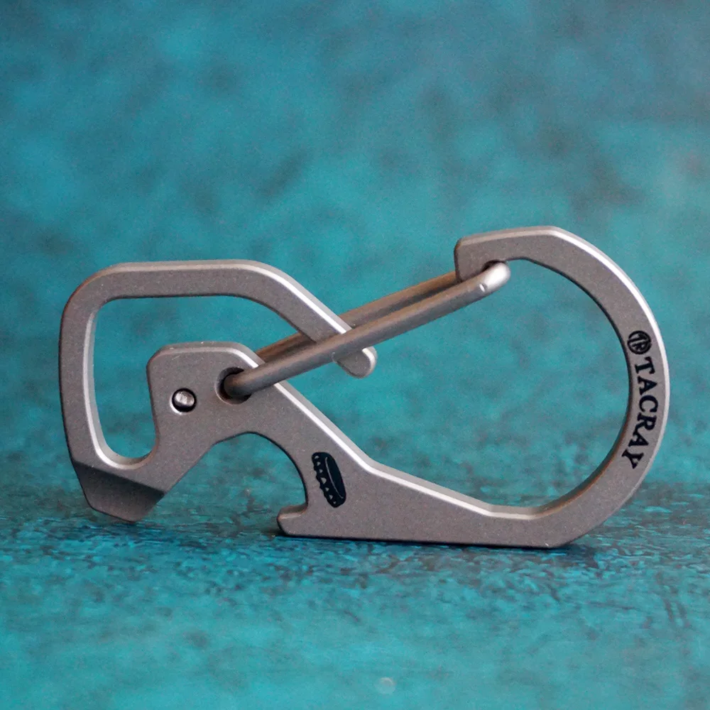 Tacray mosquetão titanium edc chaveiro clipe de liberação rápida mochila mini anti-lost liberação rápida mochila gancho tc4with multitool