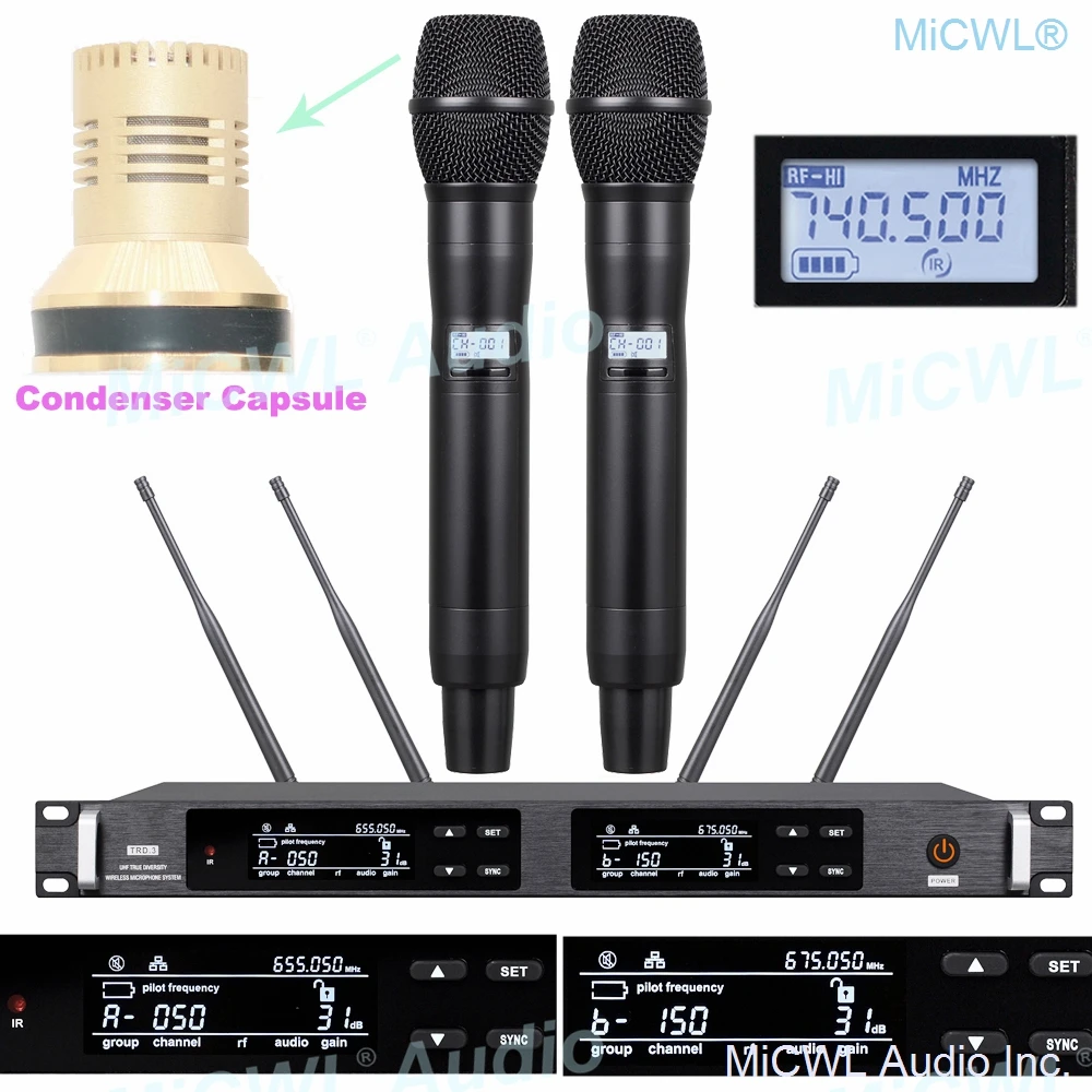 UHF Dual Beta87 Handheld Digital Wireless Microphone True Diversity System KSM9 Condenser Dynamic Capsule UR24D Mics Sets