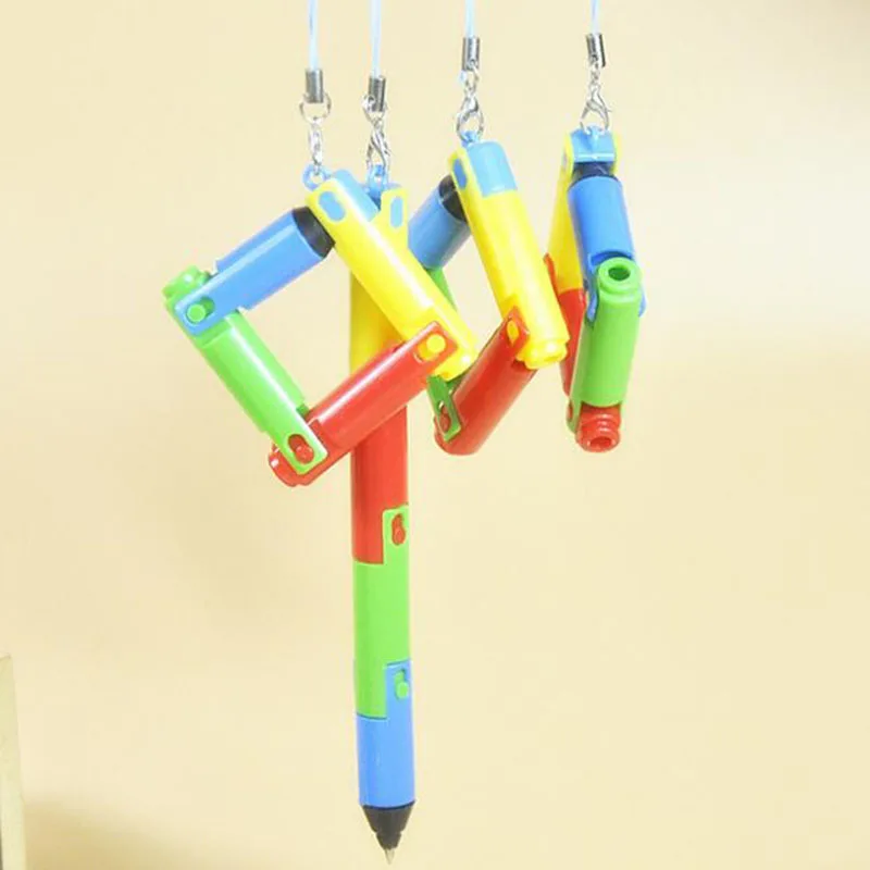 1pc Collapsible Ballpoint Pen Bending Deformation Pen Korean Creative Primary School Stationery Novelty Cute Children Gift