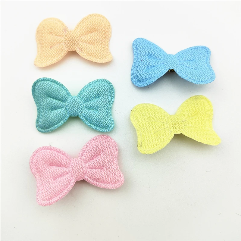 Diamond Bowknot Padded Appliques for DIY Hat Clothes, Leggings, Sewing Supplies, Headwear Decor Patches, 3.9*2.5cm, 50 PCs/Lot