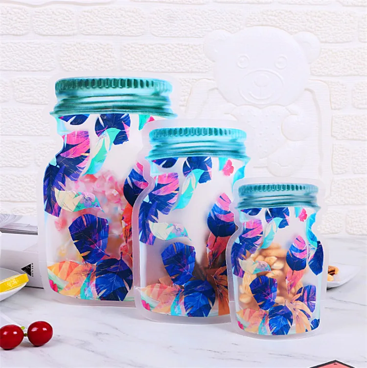 Bộ 50 Dày Mason Jar Túi Ziplock Có Thể Thu Hồi Lại Được Fidge Giữ Tươi Túi Chăn Ép Nhiệt Ăn Hoa Quả Đồ Uống Nước Đứng Lên túi