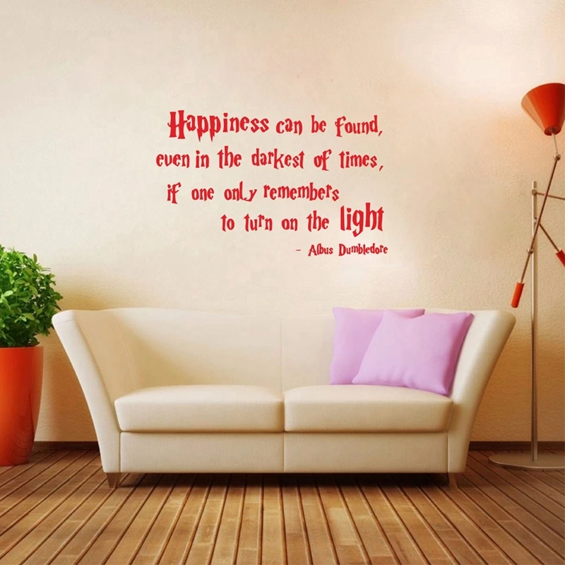 Classic Movie Quotes Wall Decal Happiness Can Be Found Albus Dumbledore Saying Movie Vinyl Sticker Boy Kids Wall Sticker