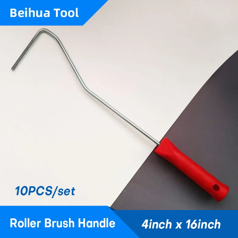 

10PCS/set 4inch Paint Roller Brush Handle Height 16inch 40cm Galvanized iron Dia 6mm Painting Handle Tools Frame use to Roller