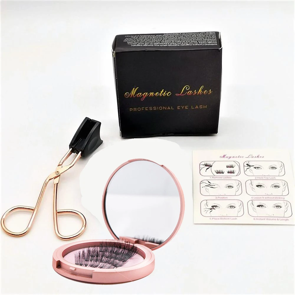 NEW With Mirror 5 Magnet Magnetic Eyelashes With faux cils magnetique Natural False Eyelashes Long Mink lashe