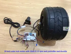 10 inch 10*6.00-5.5 Tubeless Wide Tyre Brushless Gearless Dc Wheel Hub Motor and controller and throttle phub-188sc