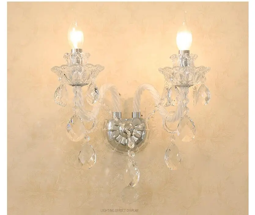 Modern Crystal Wall Lamp Luxury De Living Room K9 Crystal Wall Light Top Grade Beside Crystal Wall Lighting Crystal Wall Sconce