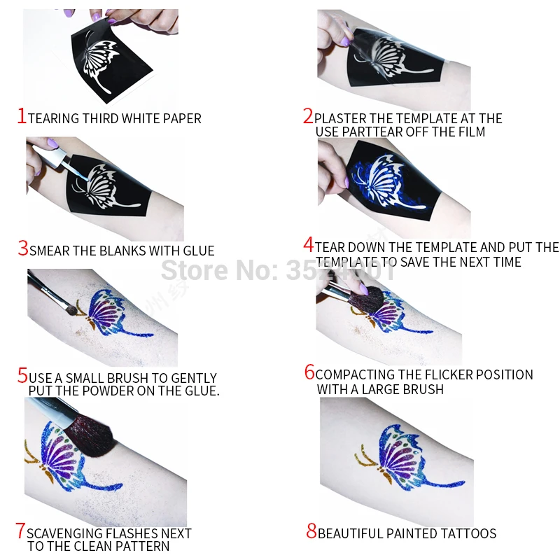 1/2pc White Color Glitter glue Tattoo Gel 30ml/bottle for Body Paints for Temporary Tattoo Body Art Disposable Tattoo Supplies