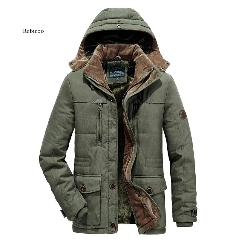 Veste parka chaude et épaisse pour homme, manteau en velours imperméable et décontracté, coupe-vent, à capuche, avec fermeture éclair, nouvelle collection hiver