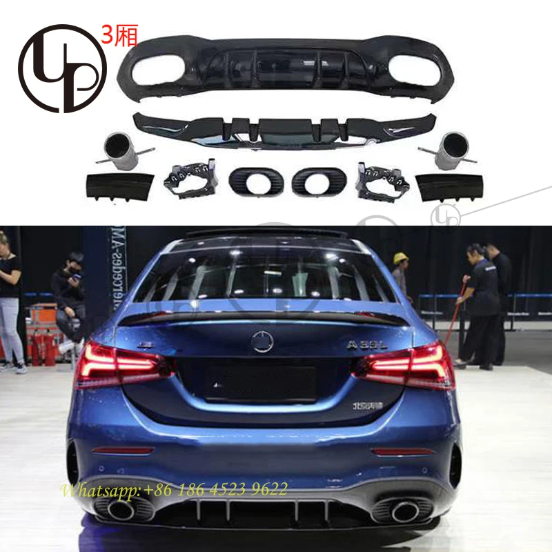 W177 A35 design rear diffuser for W177 sedan hatchback car A class  rear lip 2019-2020y back diffuser A style