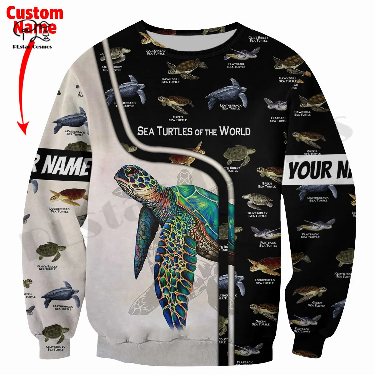 PLstarCosmos 3Dprint Newest Sea Turtle Ocean Lover Custom Name Harajuku Streetwear Causal Unique Unisex Hoodies/Sweatshirt/Zip 7