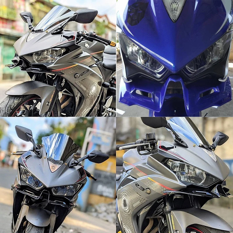 Motorcycle ABS Front Fairing Winglet For Yamaha YZF R3 R25 2014-2021 Front Aerodynamic Fin Windshield Fairing Wing Shell Cover