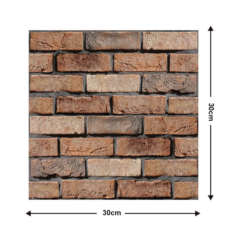 Rustic Vintage 3D Faux Bricks Wallpaper Self Adhesive Roll Vinyl PVC Retro Industrial Loft Wall Paper Brown Waterproof Washable