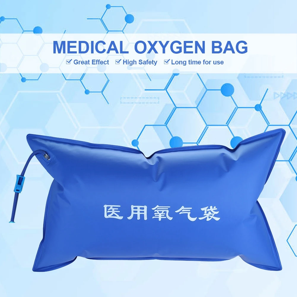 Newest PVC 42L Emergency Medical Oxygen Storage Bag Waterproof Large Capacity Emergency Oxygen Bag Send Nasal Tube Portable Blue