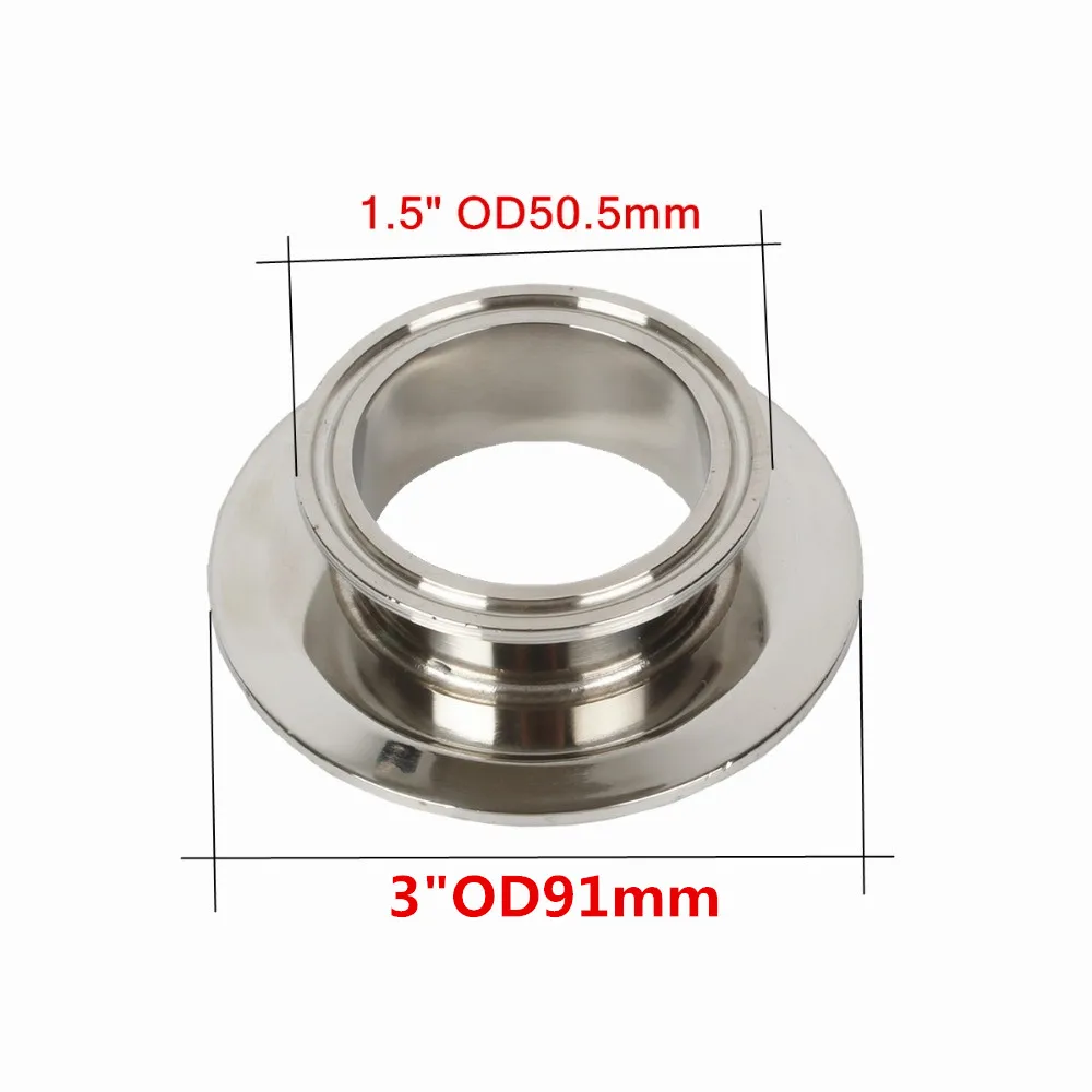 

1,5" OD50,5mm x 3" OD91mm End cap , Short Tri-clamp Reducer .Sanitary Steel 304 . Height 25mm