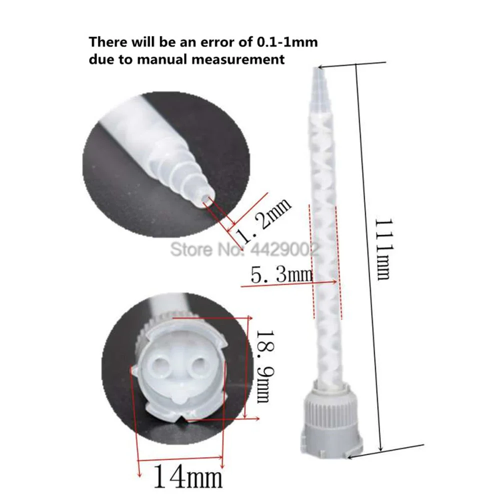 3500 Stück 1:1 Harz AB-Kleber Mischrohr Statischer Mischer 111mm Epoxidharz-Klebstoff-Mischdüsen für 50ml 1:1 Klebstoffkartuschen – Detail 3