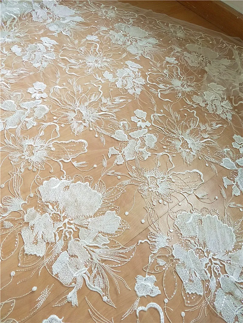 beautiful wedding lace flower fabric embroidery DIY for dress