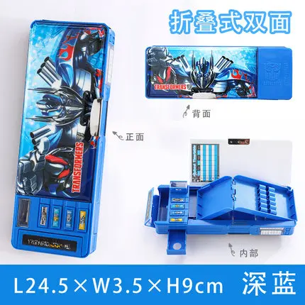 Transformation multi-function pencil case cartoon creative large-capacity pencil case Double-sided stationery box