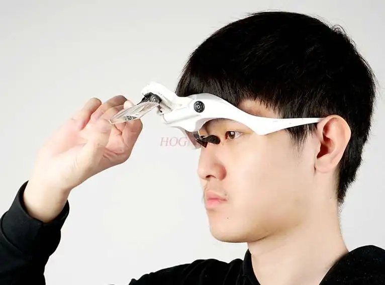 Head-mounted magnifying glass led with lamp elderly reading maintenance engraving surgery clear microscope glasses type