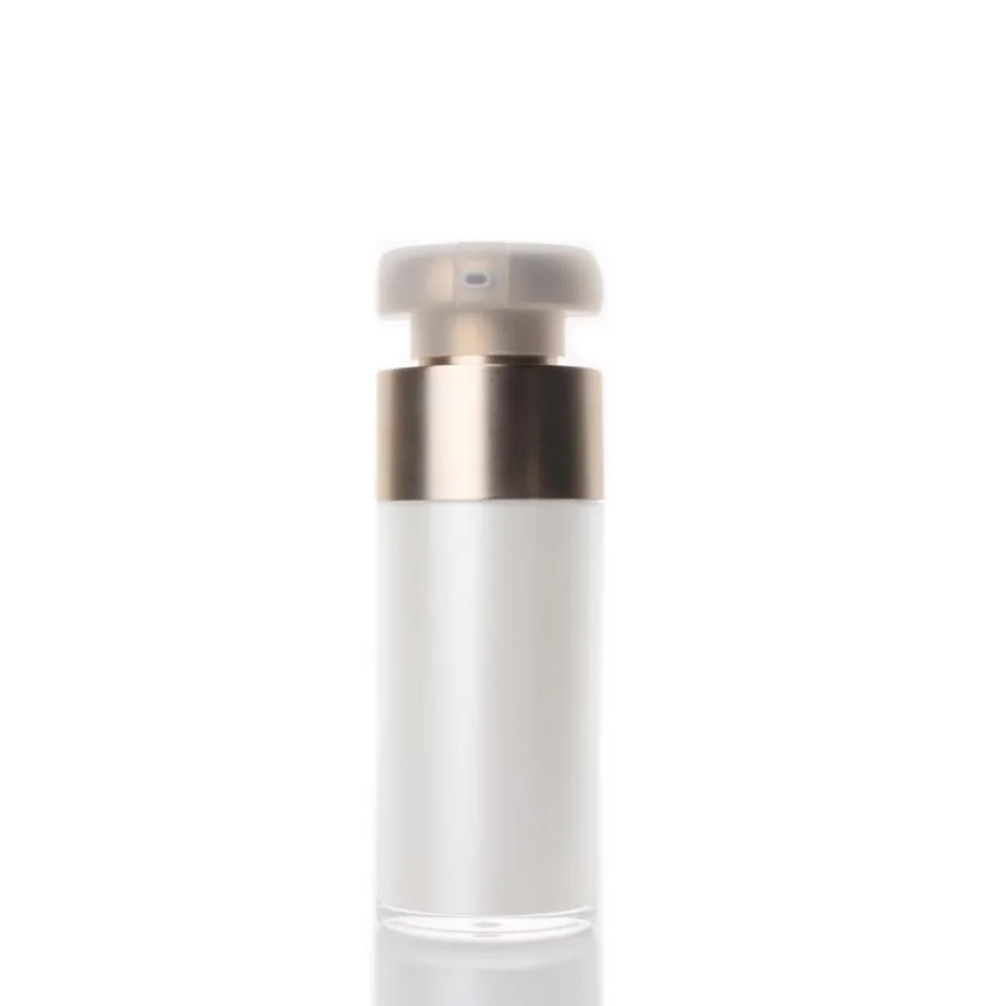 30ml  acrylic plastic airless bottle gold pump pearl white body serum /foundation\emulsion/whitening liquid essence packing