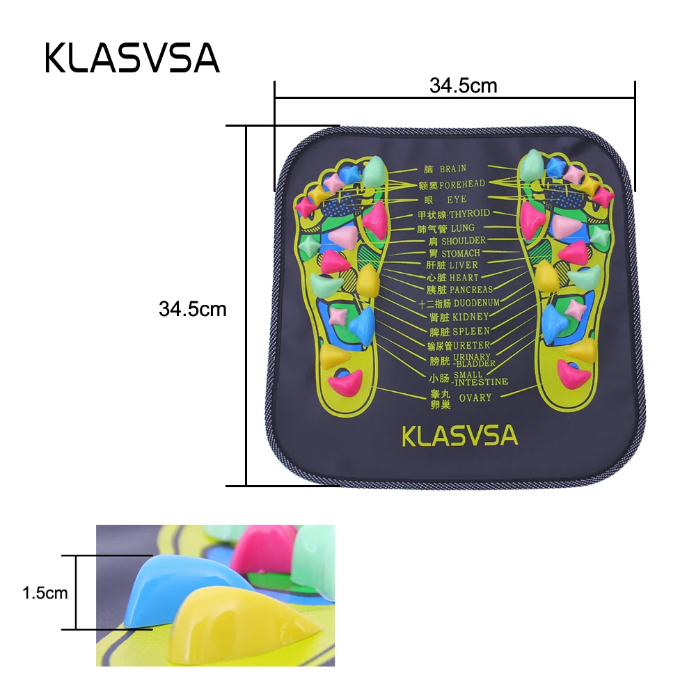 KLASVSA Reflexology Walk Stone Foot Leg Pain Relieve Relief Walk Massager Mat Health Care Acupressure Mat Pad massageador