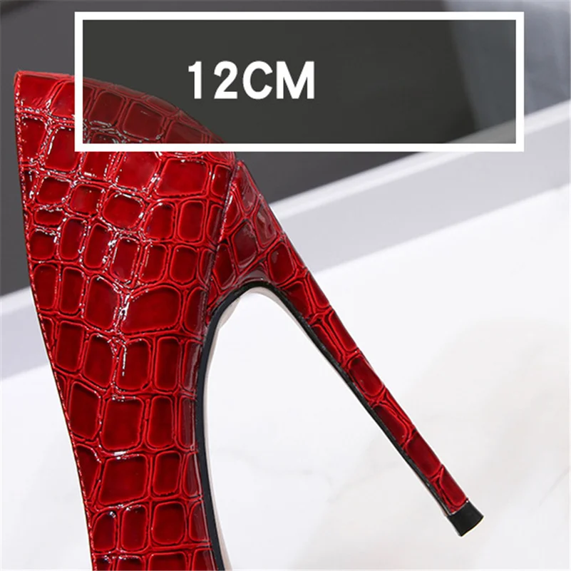 2023 Women 12cm High Heels Scarpin Serpentine Pumps Lady Pointed Toe Stiletto Heels Large Size Nightclub Prom Green Fetish Shoes