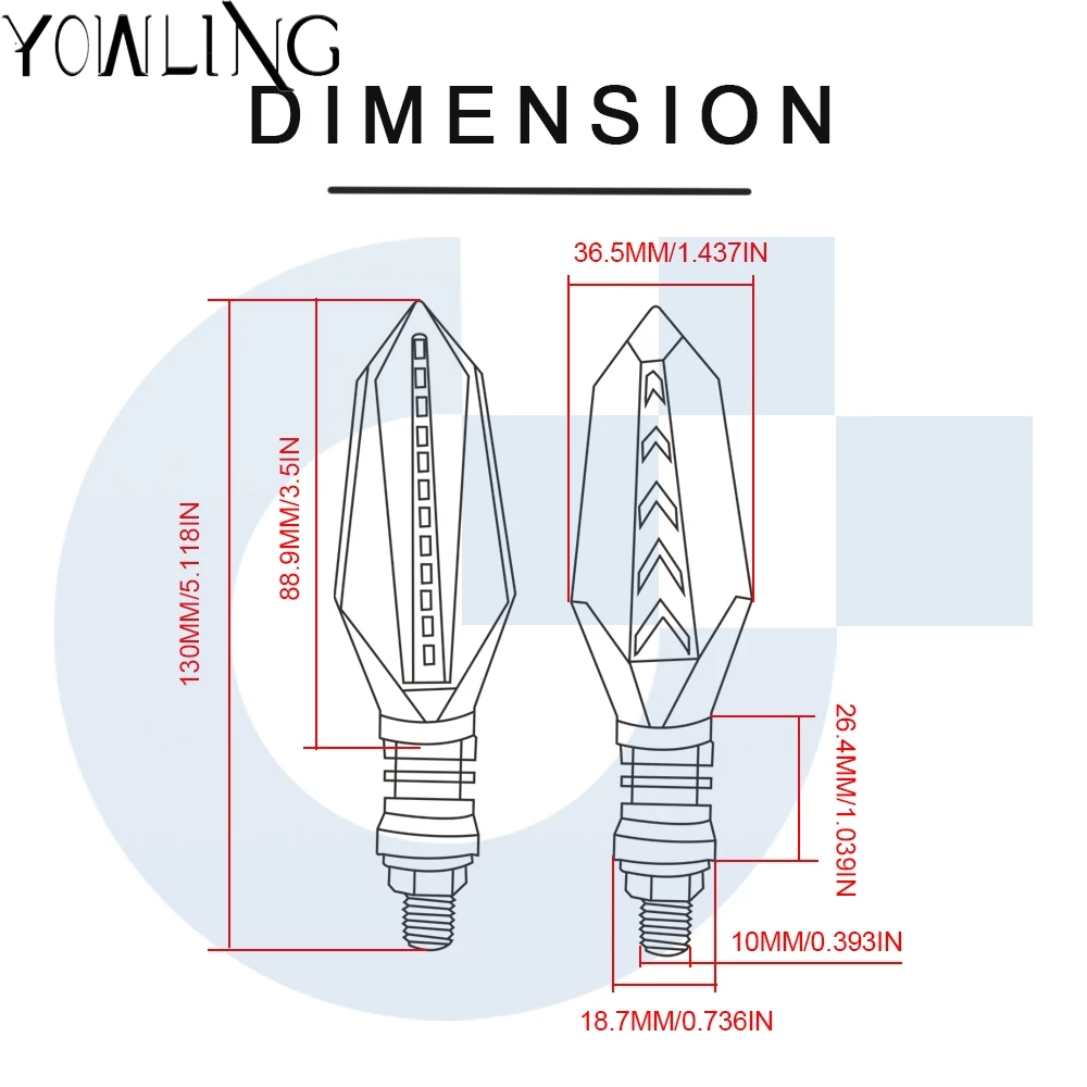 Motorcycle Turn Signals Light Led Indicators Blinker Flasher Flashing Stop Signal for Z650 YAMAHA YZF 250 DUCATI MONSTER 620