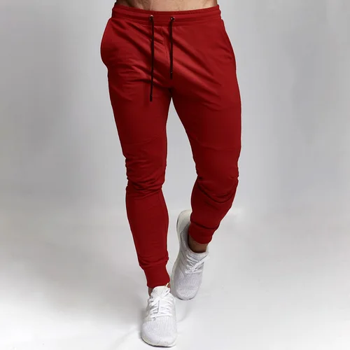 Imagen 2 del producto Pantalones deportivos ajustados para hombre, pantalones deportivos cónicos para correr, ejercicio, gimnasio, entrenamiento