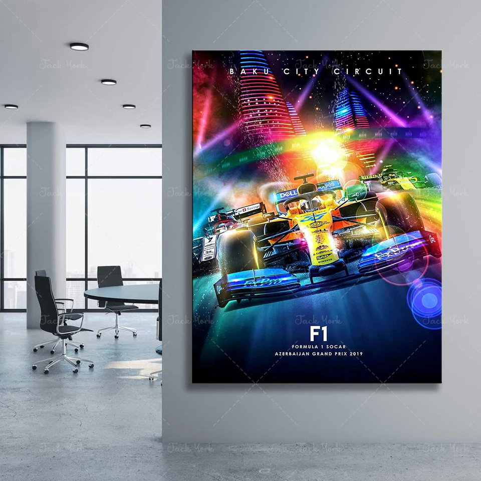 baku city circuit  Wall Art Poster and Prints Oil Canvas Painting For Home Living Room Decor Unframed