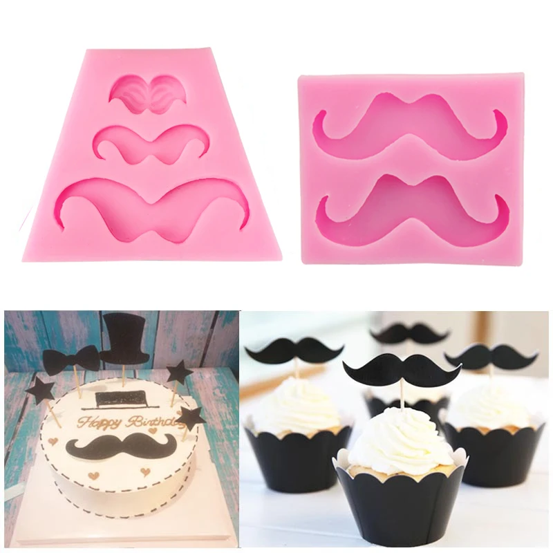 Beards Scented Fondant Ice Silicone Molds For Desserts Fondant Gumpaste Candy Chocolate Moulds Baking Form Kitchen Tools