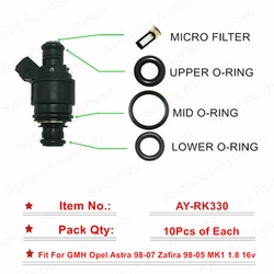 Free Shipping 10sets/40Pcs Fuel Injector Repair Service Kits For 90536149 5WK93151 Opel 1,8 16V X18XE1 Z18XE Z18XEL 817456