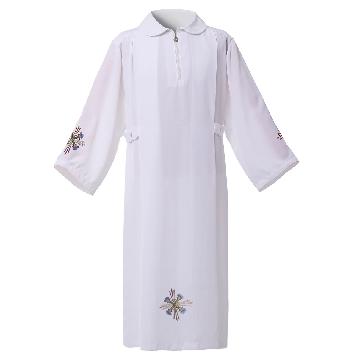 

Clergy Robe White ALB Church Worship Pastor Catholic Uniform Vestment Chasuble Priest Cassock